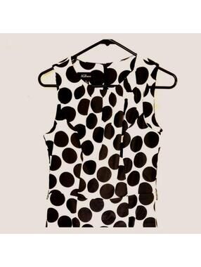 AGB Miss Black and White Polka Dot Sleeveless Dress